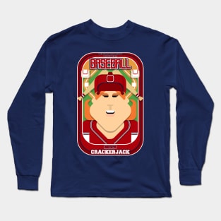 Baseball Red Blue White - Deuce Crackerjack - Jacqui version Long Sleeve T-Shirt